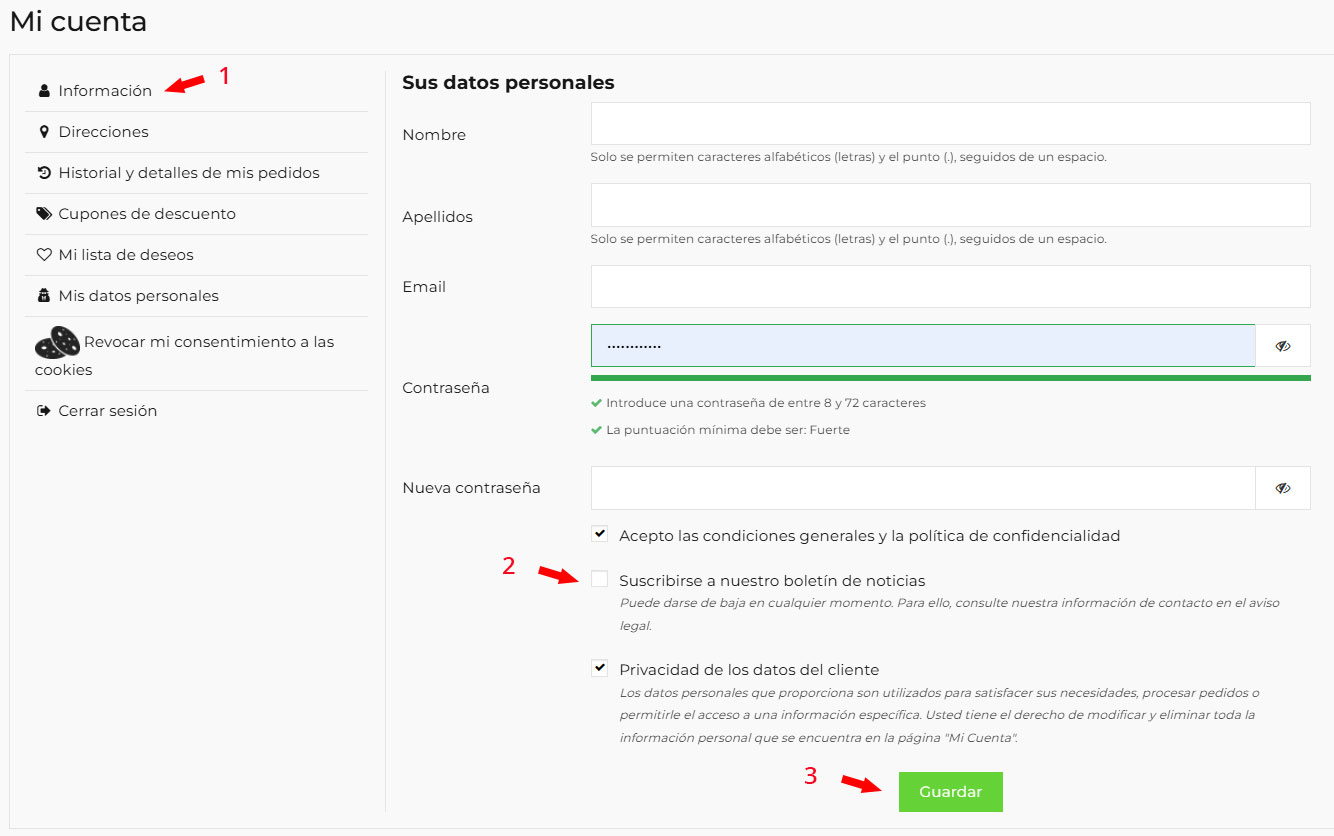 Mi cuenta con suscripción